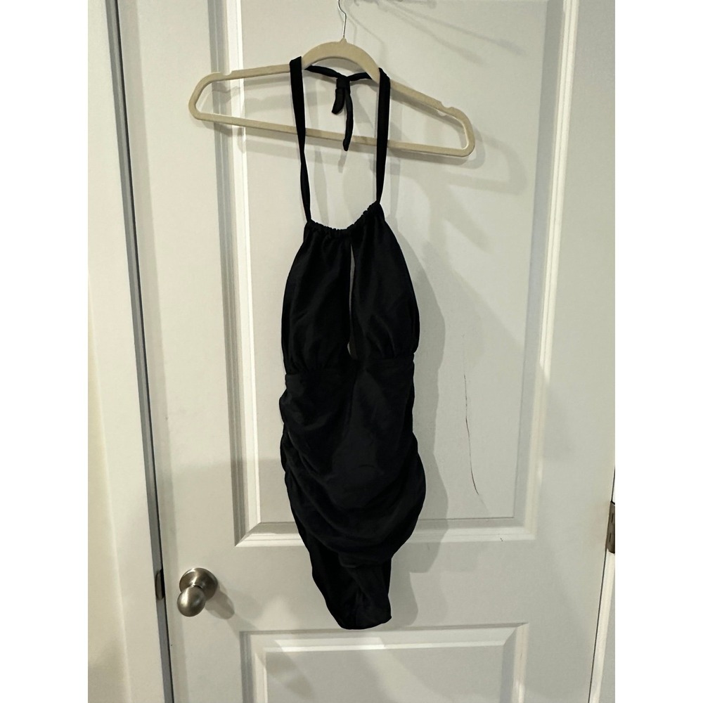 NEW Cupshe One Piece Black Swimsuit Size L Halter